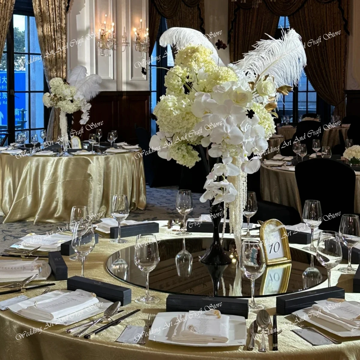 4 шт. круглые акриловые зеркальные столы 50-80 см