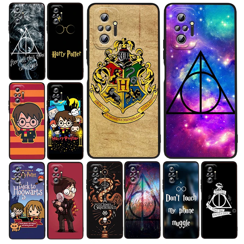 

Cute Potters Wand Harries Art Phone Case For Xiaomi Redmi Note 12 11E 11S 11 11T 10 10S 9 9T 9S 8T 8 Pro Plus 5G Black TPU Funda