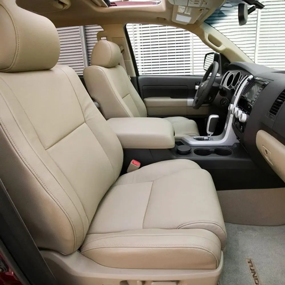 Фото Для Toyota Tundra CrewMax 2006 2007 2008 2009 2010 2011 2012 2013 Комплект чехлов для автомобильных сидений из искусственной кожи, аксессуары для защиты. №2