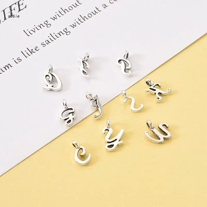 

X7YA 26 дюймов Английский алфавит маленькие подвески из сплава серебряные аксессуары Подвеска для браслета