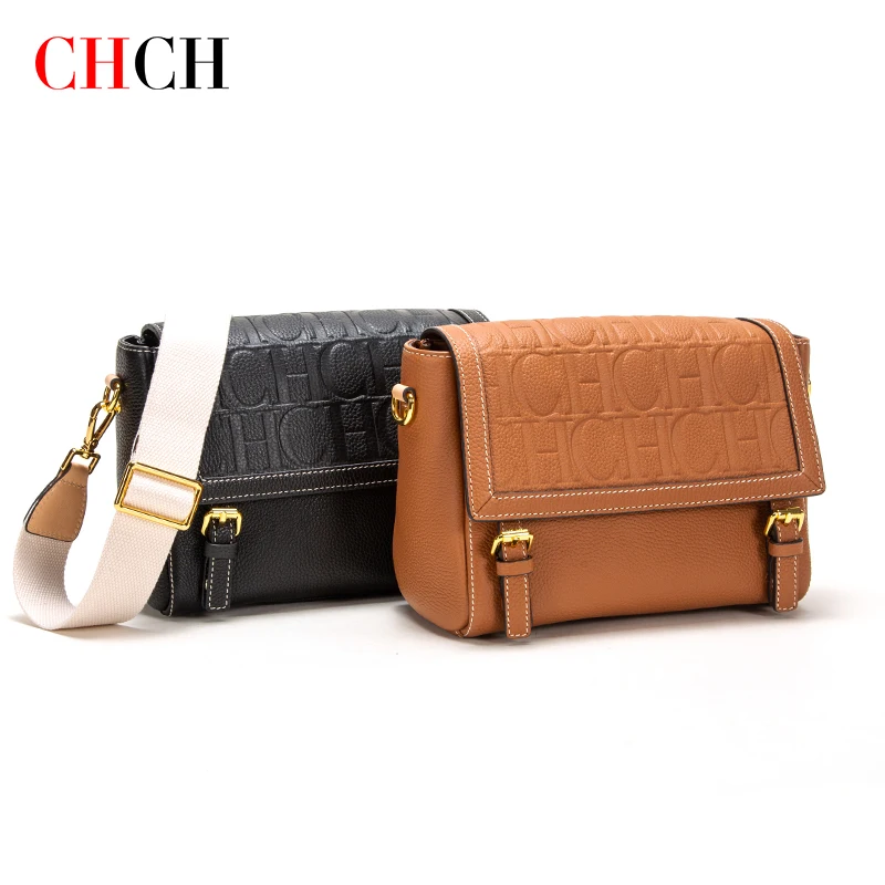 

CHCH 2023 New Fashion One-shoulder Messenger Purse Embossing Pattern Leather Handbag Retro Underarm Luxury Tofu Women Bag