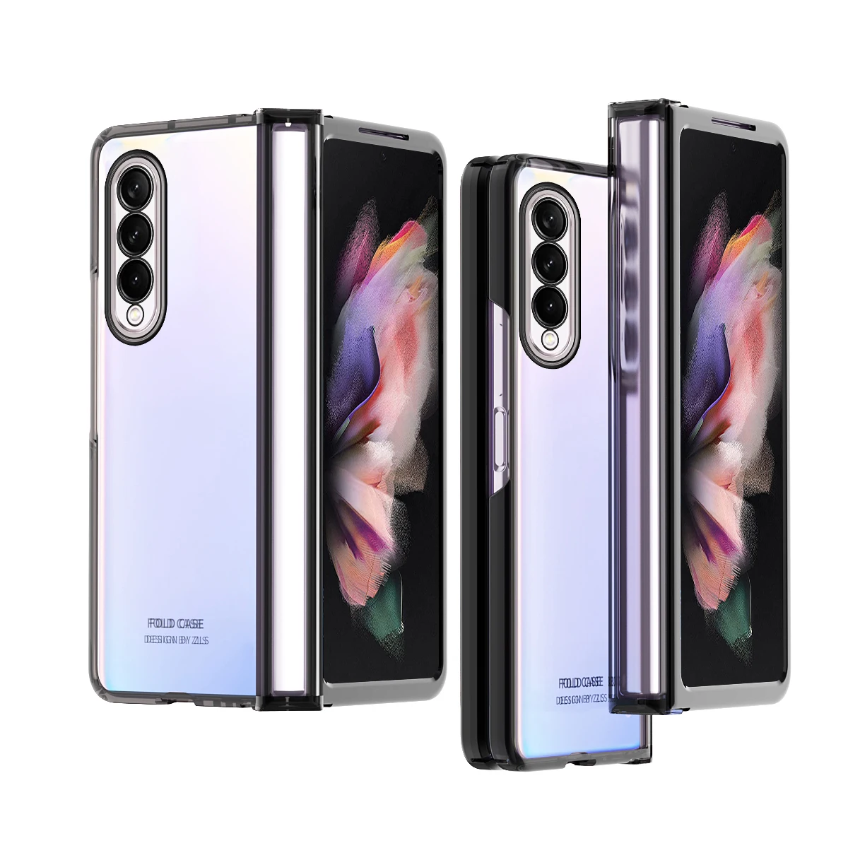 

Clear Hinge Funda Fold Case For Samsung Galaxy Z Fold3 W22 Z Fold 2 Electroplating Transparent Hard Cover For Samsung Z Flip 3