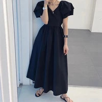 korean aging elegant long dress minimalist dress pullover loose thin elegant dress summer 2022 new