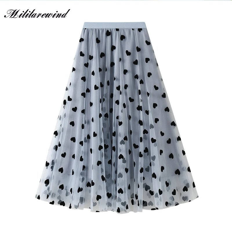 

Vintage High Waist Casual Print Graphic Skirts Women Loose Streetwear Elegant Umbrella Bot Fashion Skirt Asymmetrical Skirt
