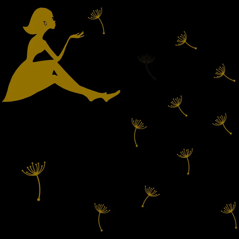 Девушка выдувается Одуванчик светящийся стикер искусственное украшение потолка