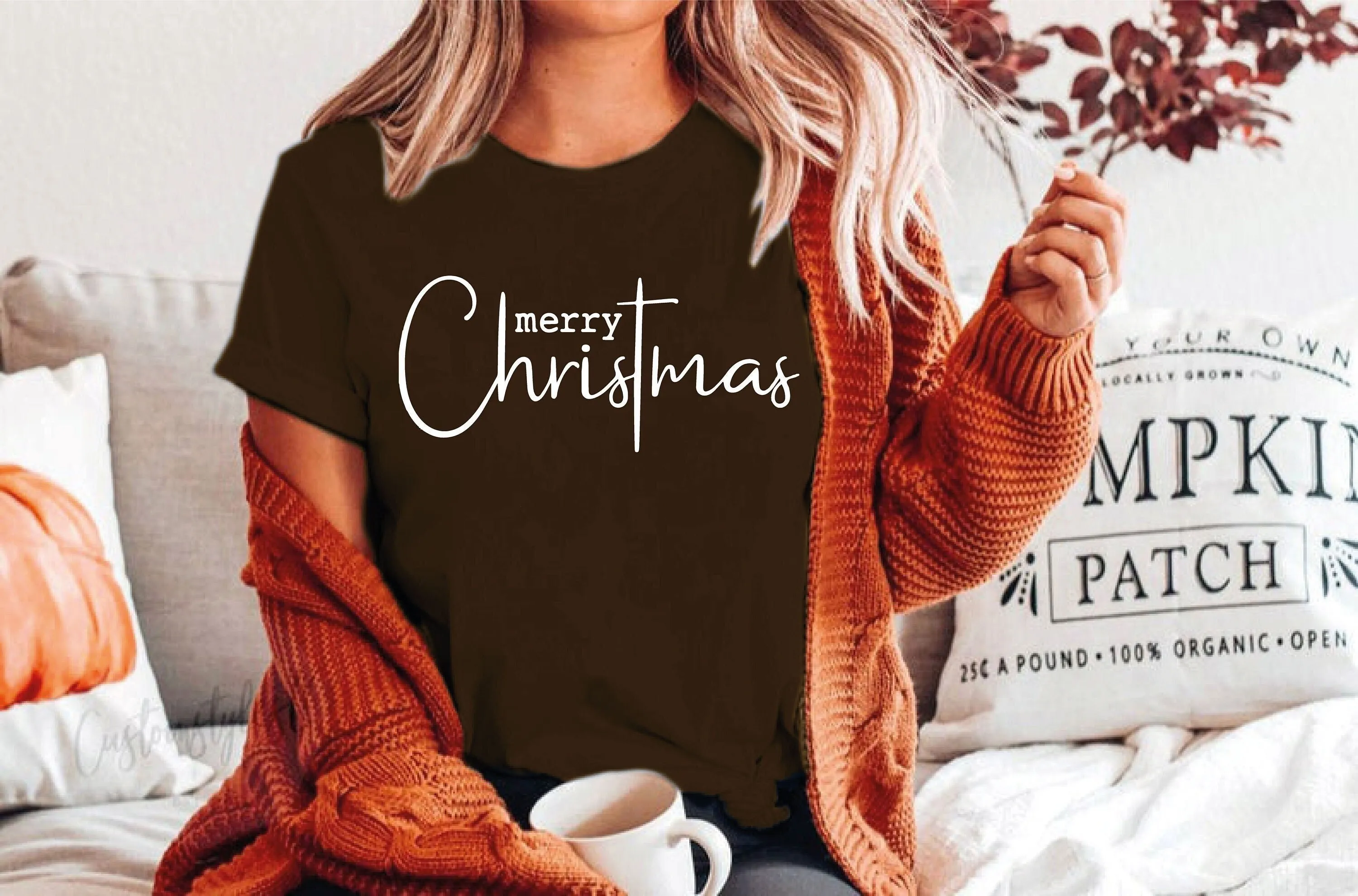 Футболка с рождественской елкой милый праздничный клетчатый принт счастливый