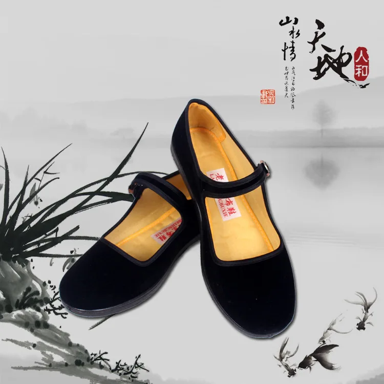 2022 work shoes ladies shoes velvety single shoes ladies mother bovine tendon casual flat bottom 16-93