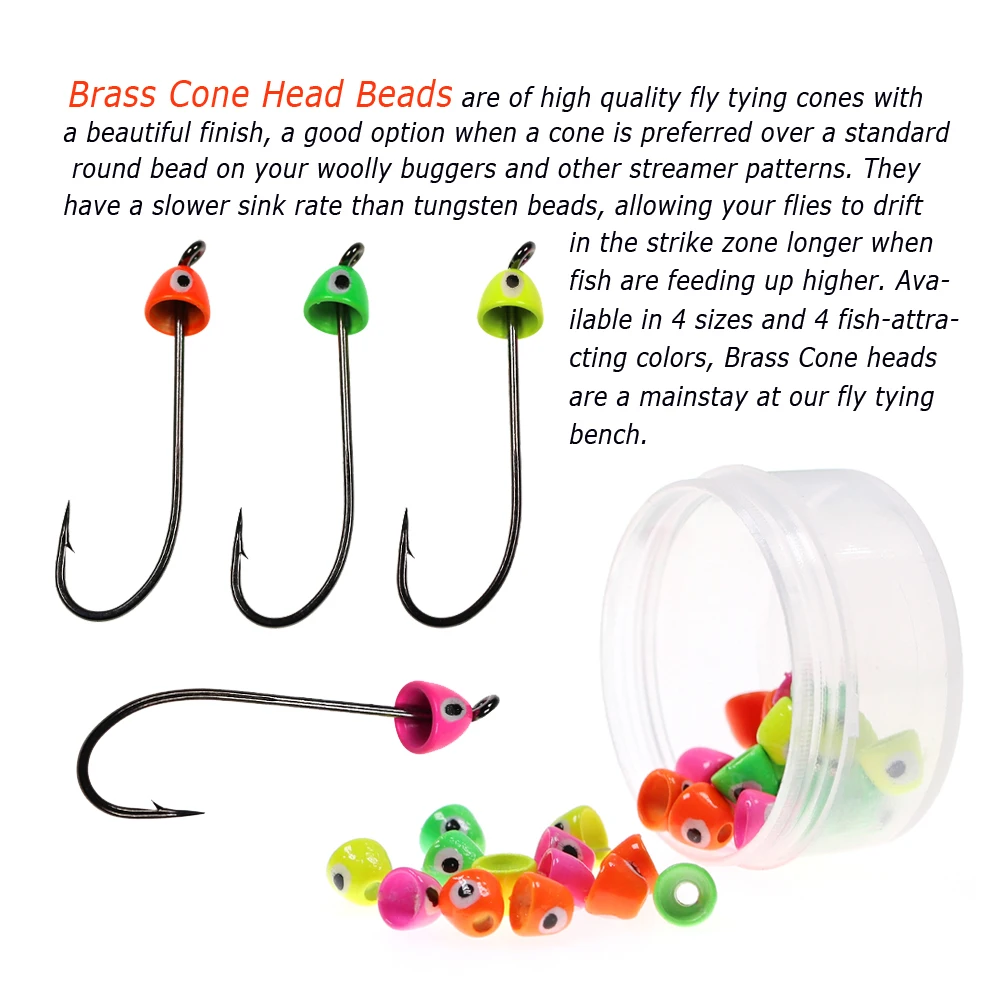 Bimoo 10 шт. УФ краска глаз латунные конусные головки бусины шерстяные буггеры