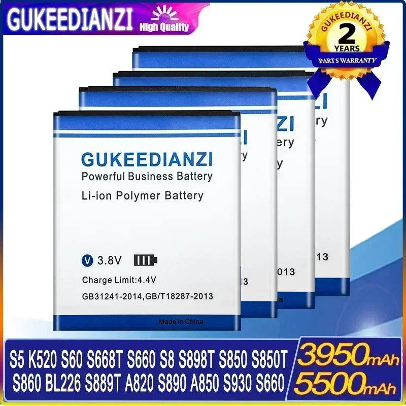 Аккумулятор для Lenovo S5 K520 S60 S668T S8 S898T S850 S850T S860 BL226 S889T A820 S890 A850 S930 S660/LePad Pad S5000 Batteria