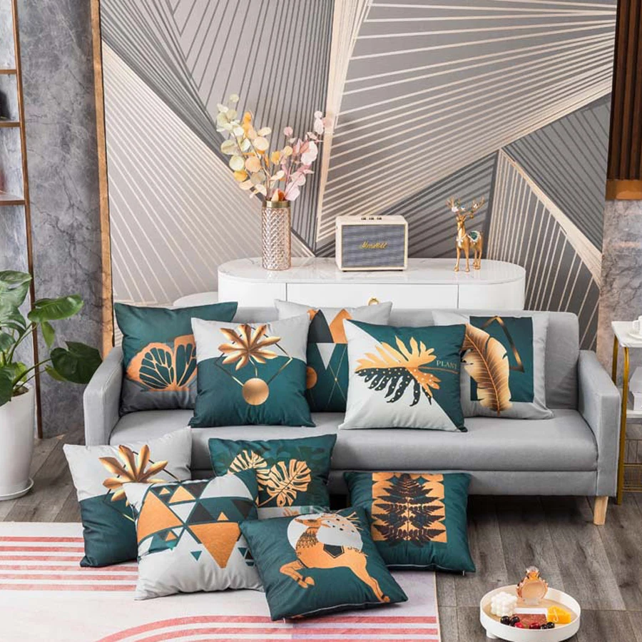 

New Creative Printed Square Pillowcase, Geometric Home Office Decoration, Chair Car Sofa Cushion Cover Bedroom