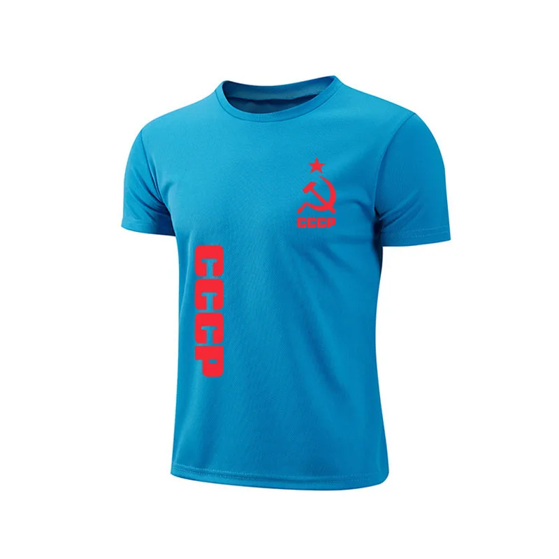 

Summer casual sports men's T-shirt high quality cccp logo printing breathable and comfortable cotton men's round neck top