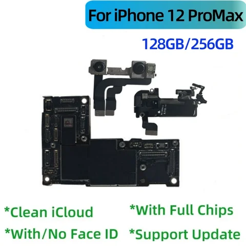 100% разблокирована для iphone 12, мини-логическая плата безalter, материнская плата для iPhone 12 pro max с/без Face ID, чистая материнская плата iCloud