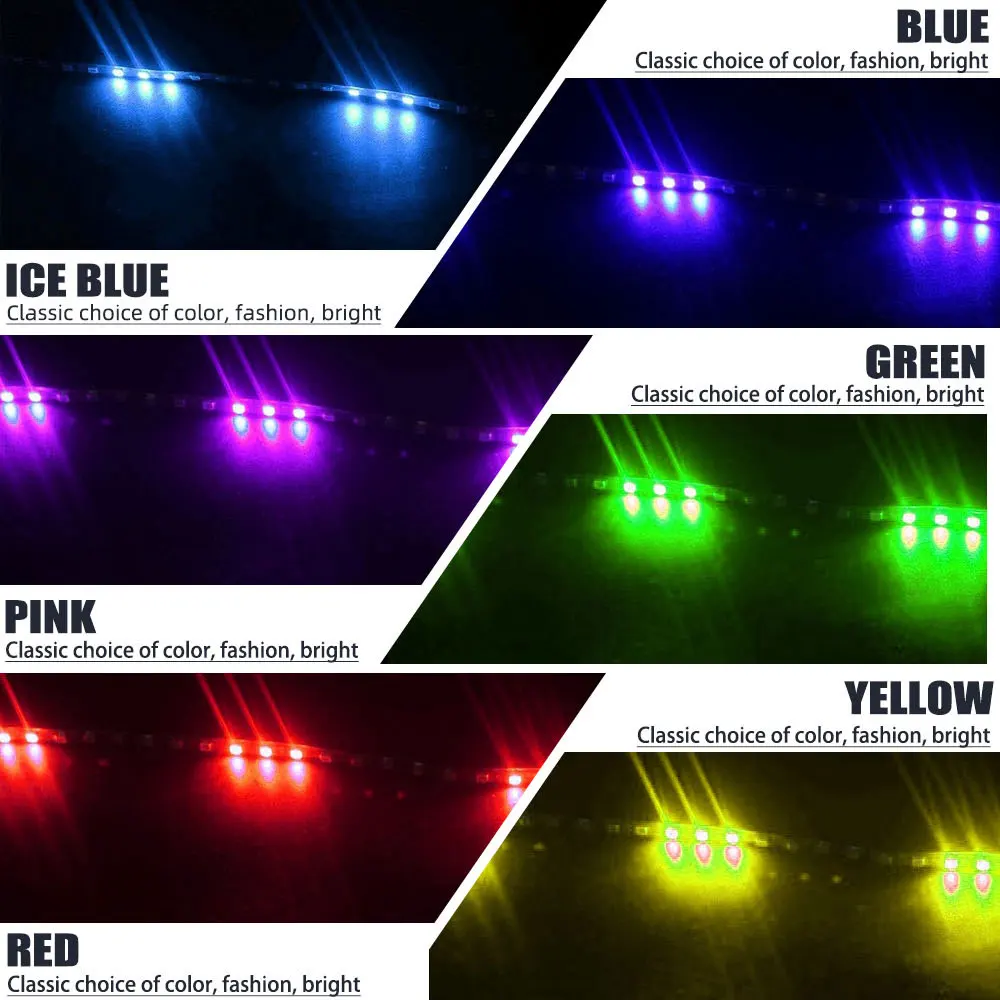1 шт. 45/90/135 см автомобильная светодиодная лента для мотоцикла Стайлинг интерьер