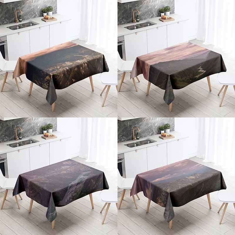 

Natural Scenery Tablecloth Party Restaurant Banquet Decoration Anti-Stain Waterproof Tablecloth Home Table Decoration