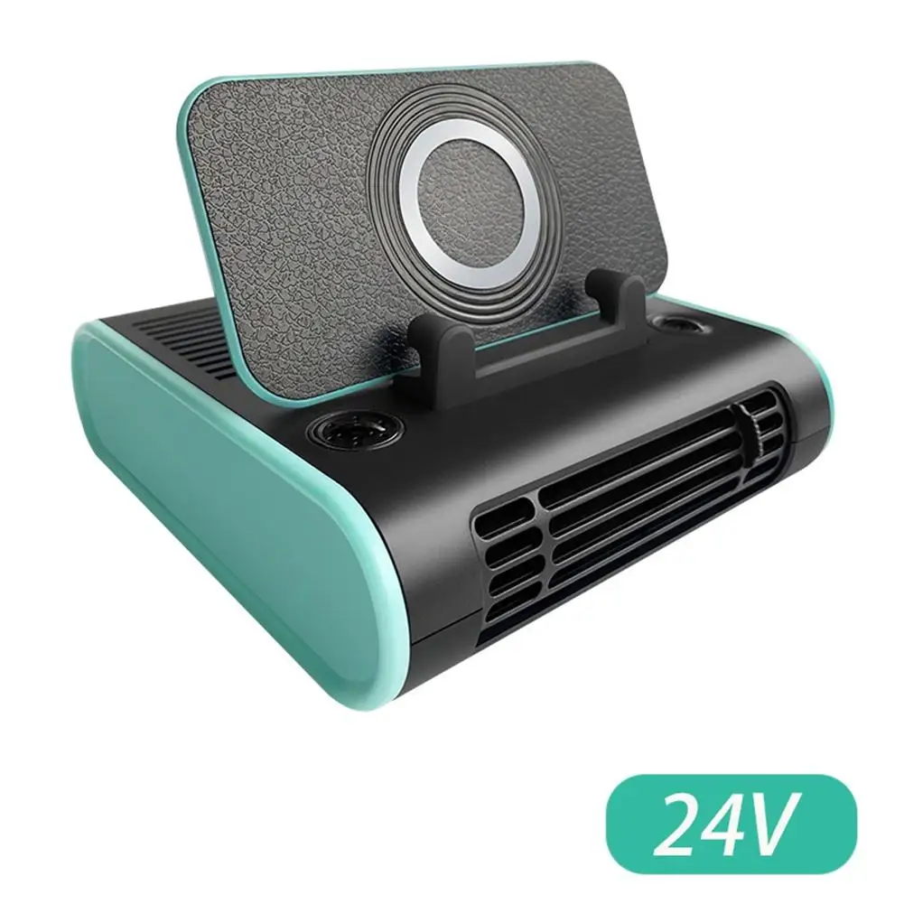 

New 12V 24V Car Auto Air Cooling Fan Car Center Console Cooling Fans Wireless Charging Mobile Phone Holder Interior Accessories