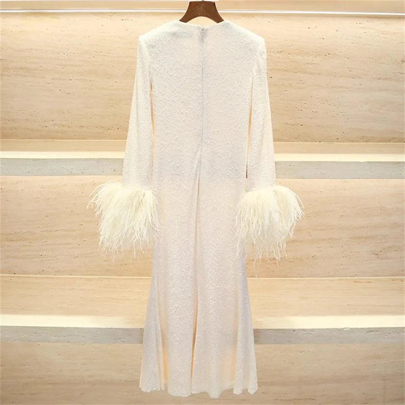 Женские платья Новое высококачественное длинное платье из смеси блесток на