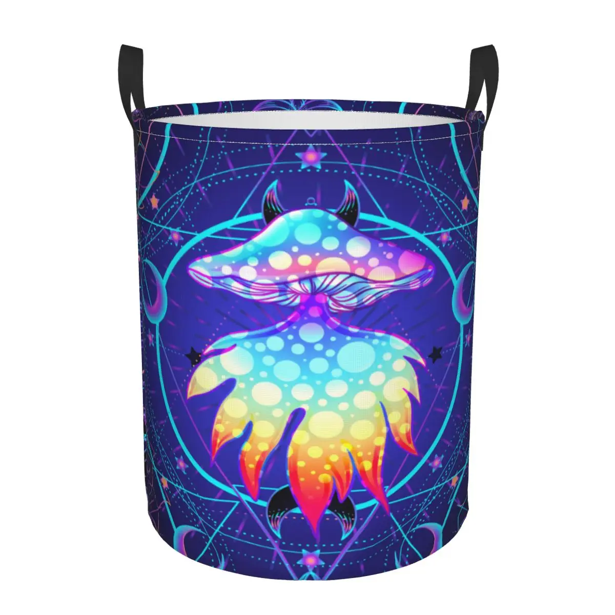 

Корзина для белья, волшебные грибы, Священная Геометрическая ткань, складная грязная одежда ведро для хранения игрушек