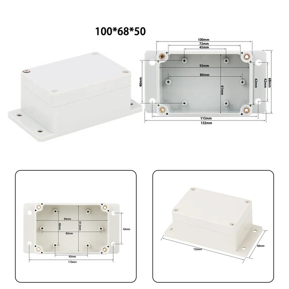 

Durable Junction Box Enclosure ABS Plastic Corrosion Gray-white Inner-Spin Nut Type Seals Smooth & Bright Construction