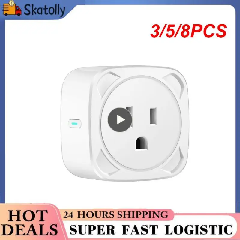 

3/5/8PCS Household Voice Control Wifi Smart Socket 16a. Wifi Us Standard Socket Remote Control Tuya Smart Socket Smart Socket