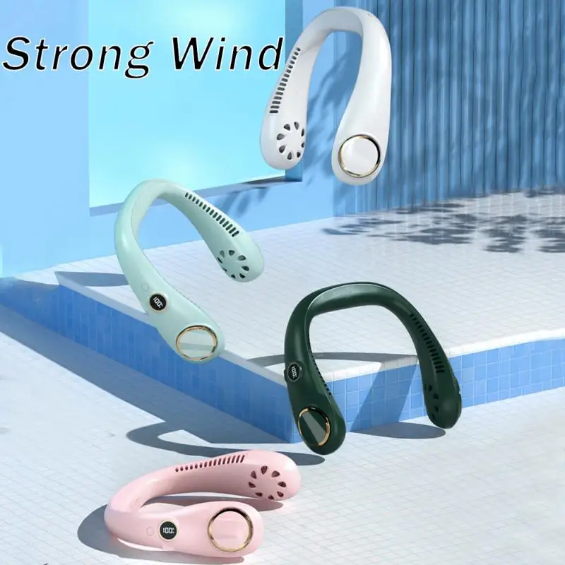 

Portable Air Conditioner Hanging Neck Fan Electric Fan USB Rechargeable Bladeless Mute Fans Air Conditioning Cooler For Fan