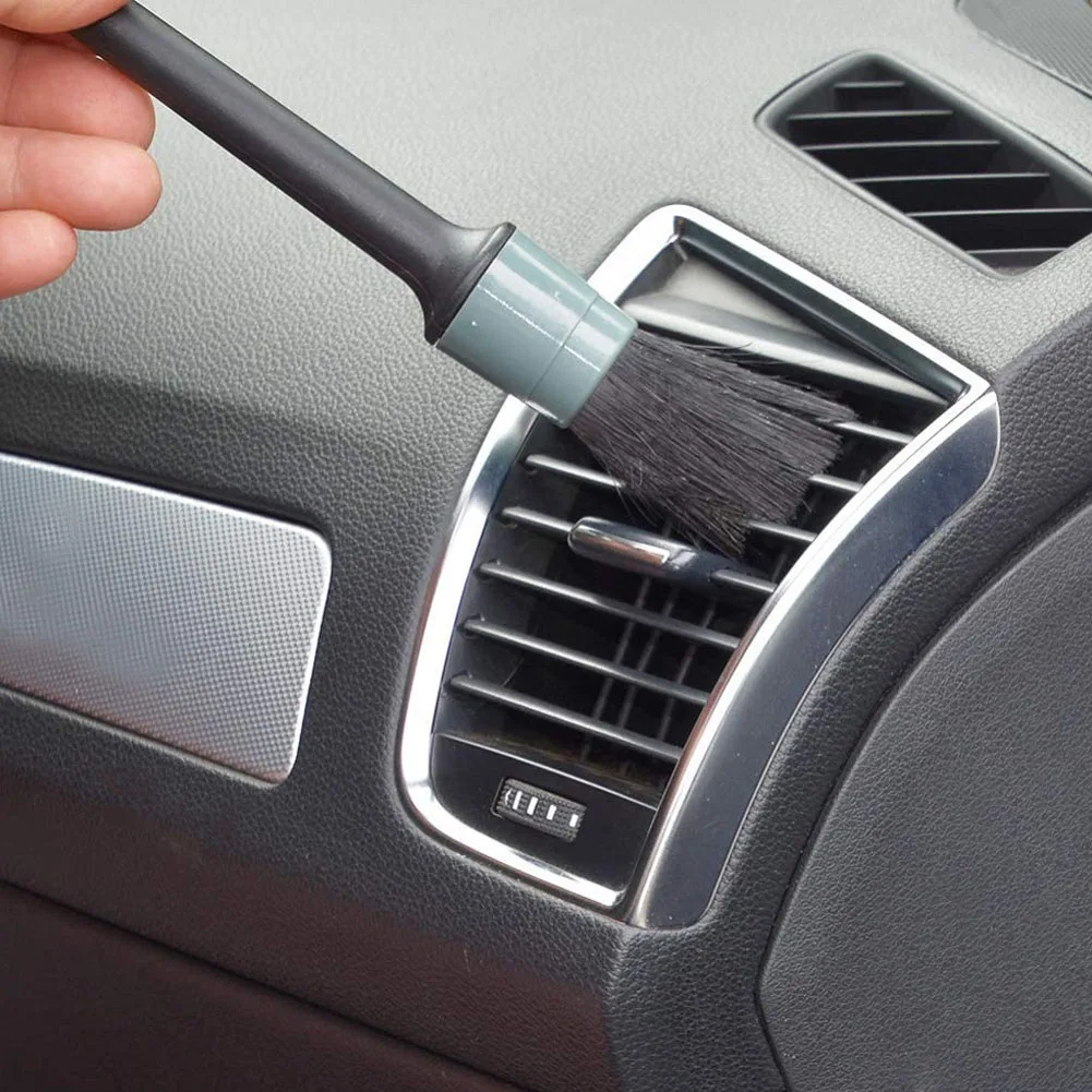 

5pcs Pig Hair Sharpening Wire Car Wash Detail Brush Set Cleaning Tool Auto Interior Dashboard Car Detailing Brush Set Reusable