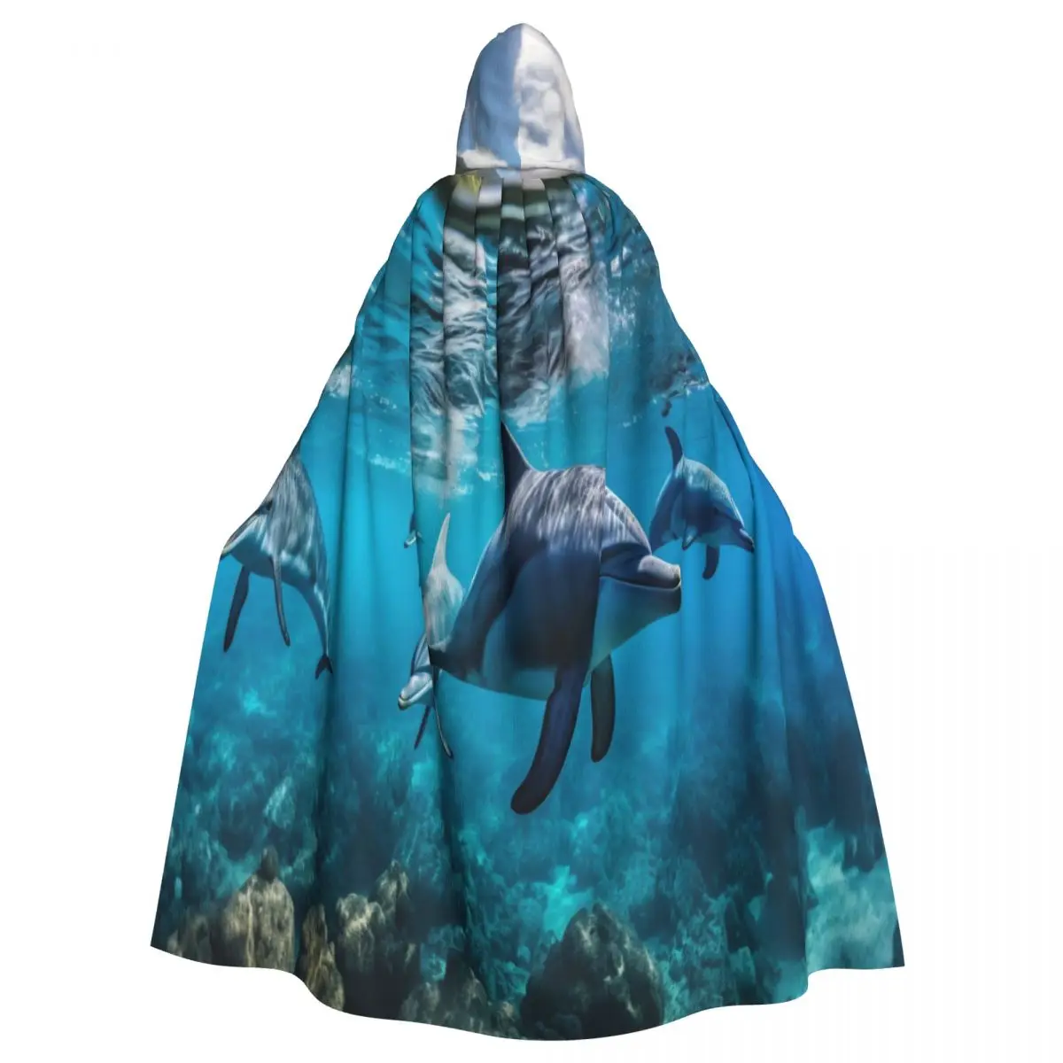 

Фотофон с капюшоном, дельфином, плавание, средневековый костюм, ведьма, вампир, эльф Пурим, карнавал, Фотофон