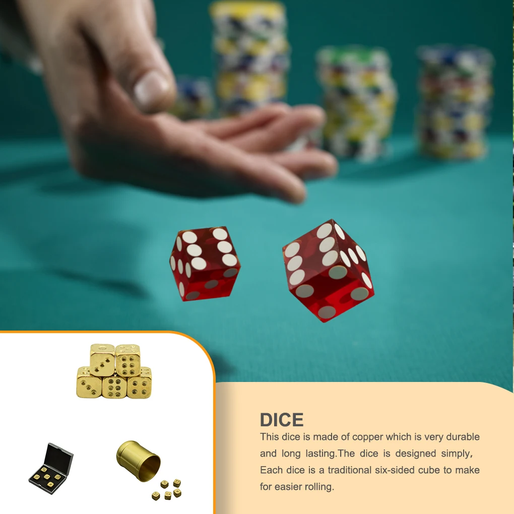 

Металлические игральные кости, 5 стандартных медных квадратных украшений