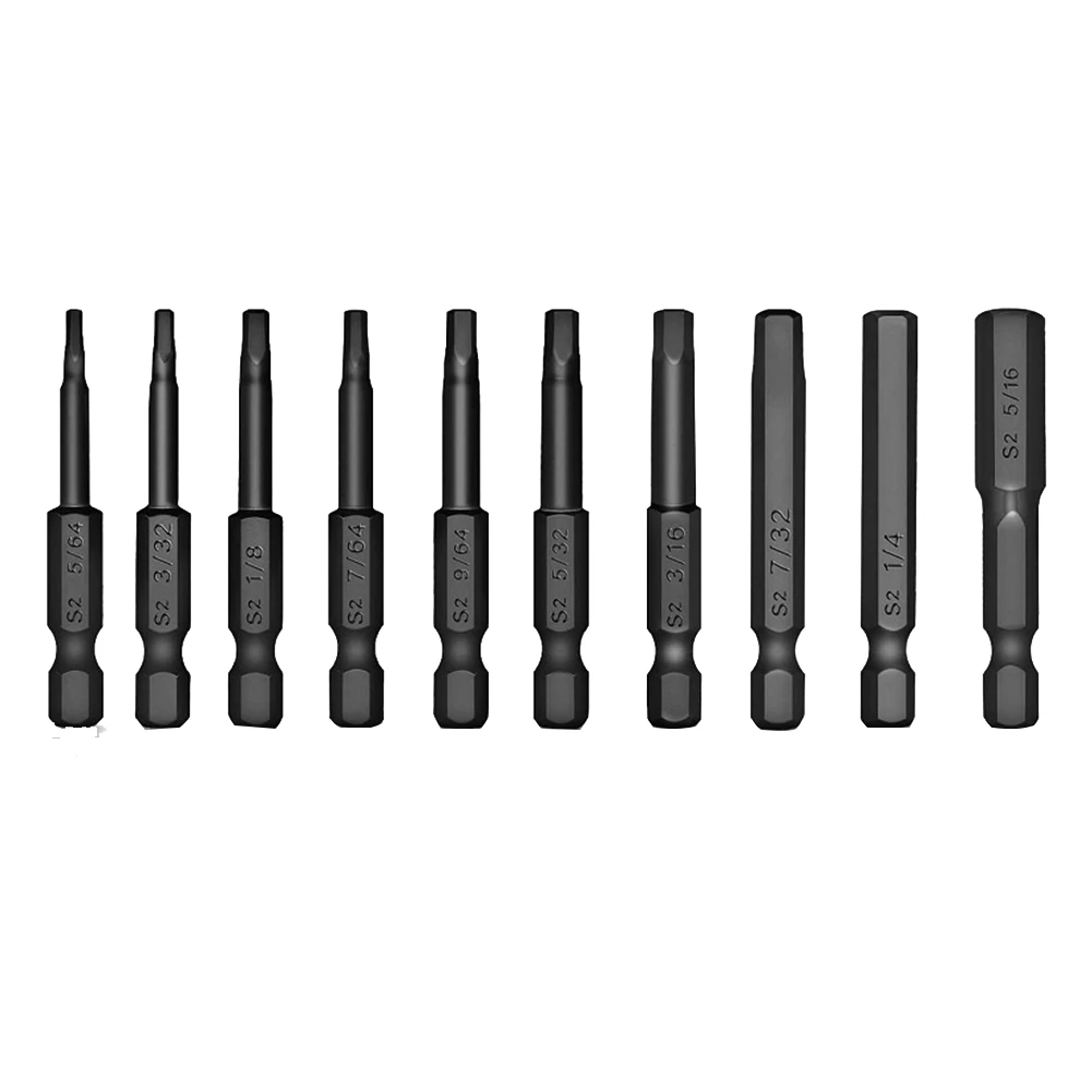

7/10pcs Hex Head Allen Wrench Drill Bits Set 65/100mm S2 Metric Allen Screwdriver Bits Magnetic Tip Hex Screwdriver Socket Bit
