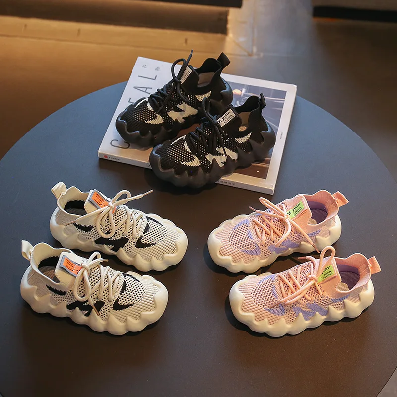 

Весна 2022, детская дышащая трикотажная обувь для младенцев, женская обувь для мальчиков и девочек, детские кроссовки с кокосом