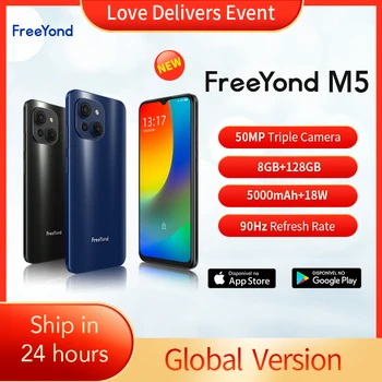 FreeYond M5 8+128 Smartphone 50MP AI Triple Camera 90Hz IPS Screen 18W Fast Charging 5000mAh Android Phone Mobile Phones 1