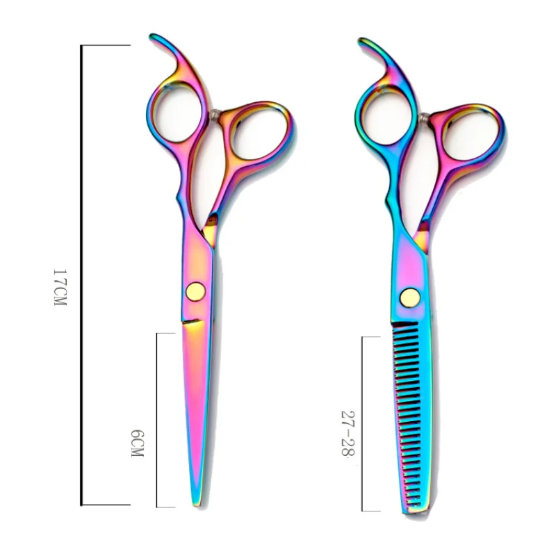 

Professional Japan 440c Steel 6inch Rainbow Cut Hair Scissors Set Cutting Shears Thinning Barber Scissor Hairdressing Scissors