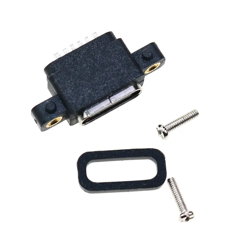 Водонепроницаемый разъем Type-C USB 2 4 6 16 Pin Женский SMD DIP с отверстием для винта