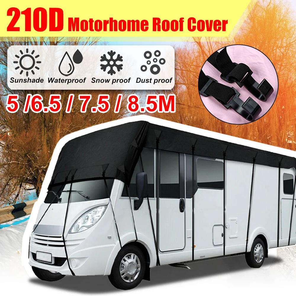 210D RV Caravan Roof Cover Tarpaulin Black Glue Waterproof Dust-proof Sunshade Anti-UV Protection Motorhome Camper Van