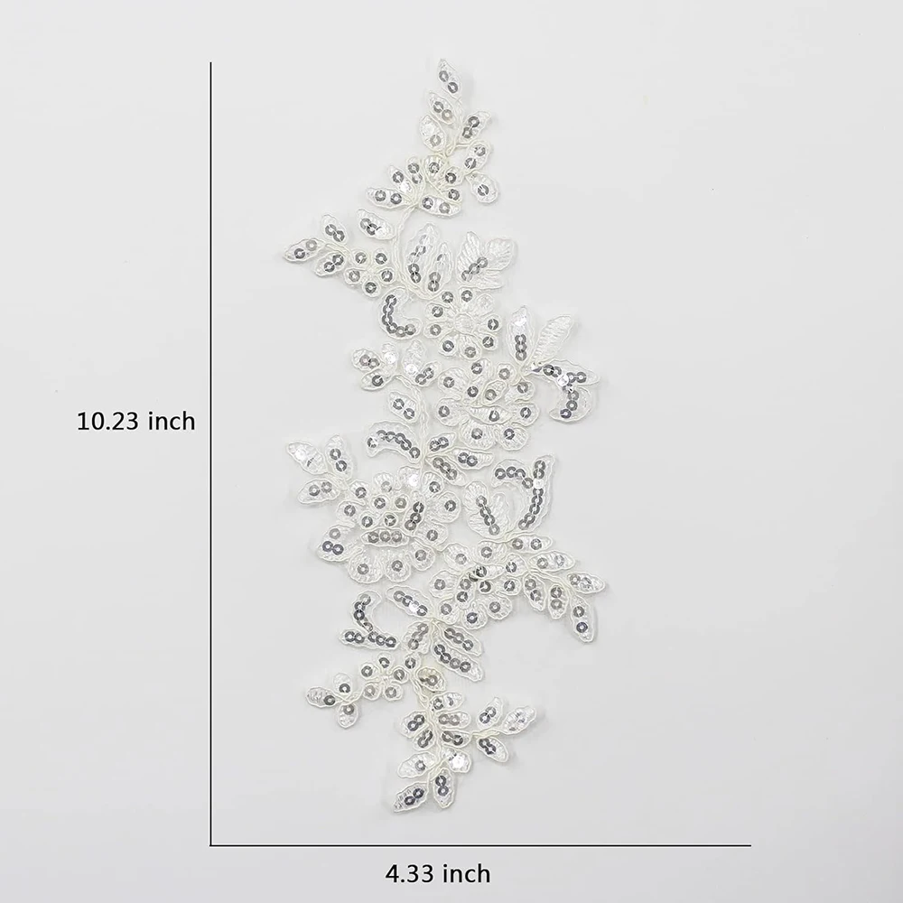 1 пара белая черная аппликация цветок блестки кружевная тканевая нашивка для