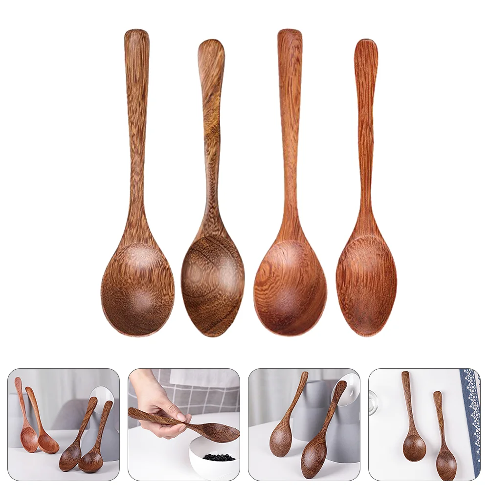 

Spoon Spoons Wooden Kitchen Mixing Wood Utensils Ladle Serving Small Honey Japanese Tableware Multipurpose Teaspoon Sets Chinese