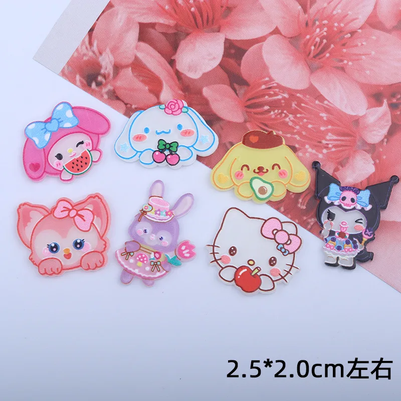 

6Pcs Kawaii Patch Sanrio Hello Kittys Cinnamoroll My Melody Cute Cartoon Anime Resin Accessories Diy Material Toys for Girl Gift