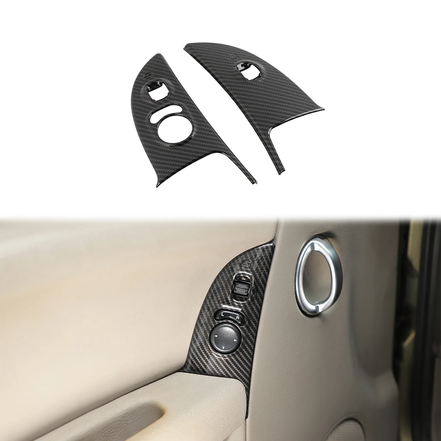 

Door Switch Control Panel Decoration Cover Trim for Jeep Liberty 1999-2007 2Pcs ABS Decal Kit Car Accessories Interior Parts