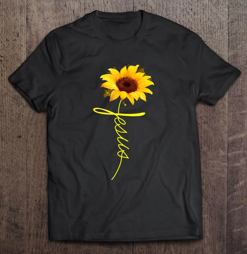 Футболка мужская оверсайз с изображением Иисуса подсолнуха из хлопка |