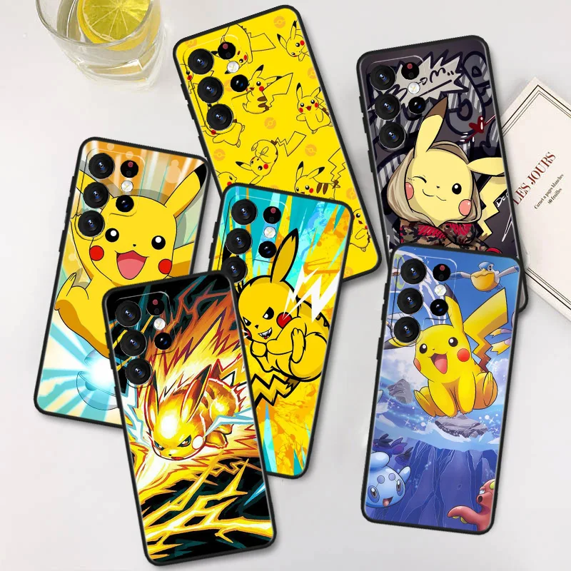 

Pokemon Anime Pikachu Phone Case For Samsung A22S A22 A21S A14 A13 A12 A11 A04S E A03S A02S A01 Core Black Soft Cover
