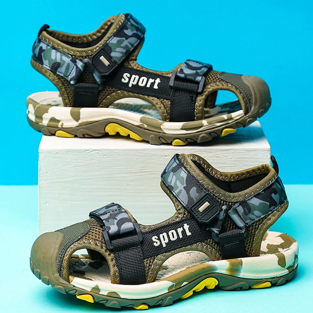 Kids Sports Sandals Summer Boys Beach Shoes Outdoor Sneakers Sandals Rubber Anti-skip Non-slip Casual Sandals for Children 28-40