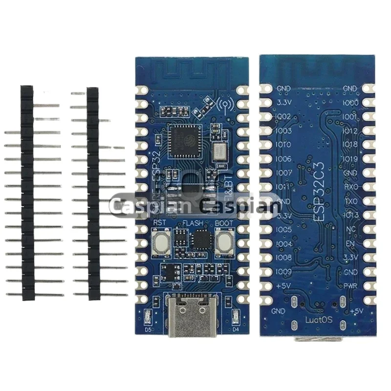 Фото Плата для разработки на базе ESP32-C3, модуль Wi-Fi 2.4G и Bluetooth, совместимый с CH343P, 32-контактный, для проверки функций чипа ESP32C3 №5
