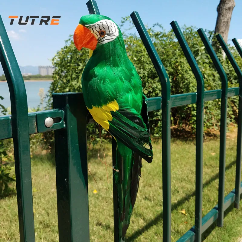 

1PC 45cm Simulation Parrot Creative Feather Lawn Figurine Ornament Animal Bird Outdoor Garden Party Prop Decoration Miniature