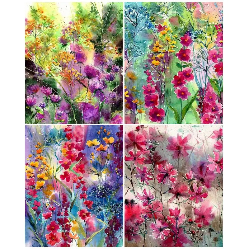 

GATYZTORY Acrylic Paints Paintings On Number Flowers Modern DIY Coloring by numbers Adults crafts Number painting Home decor
