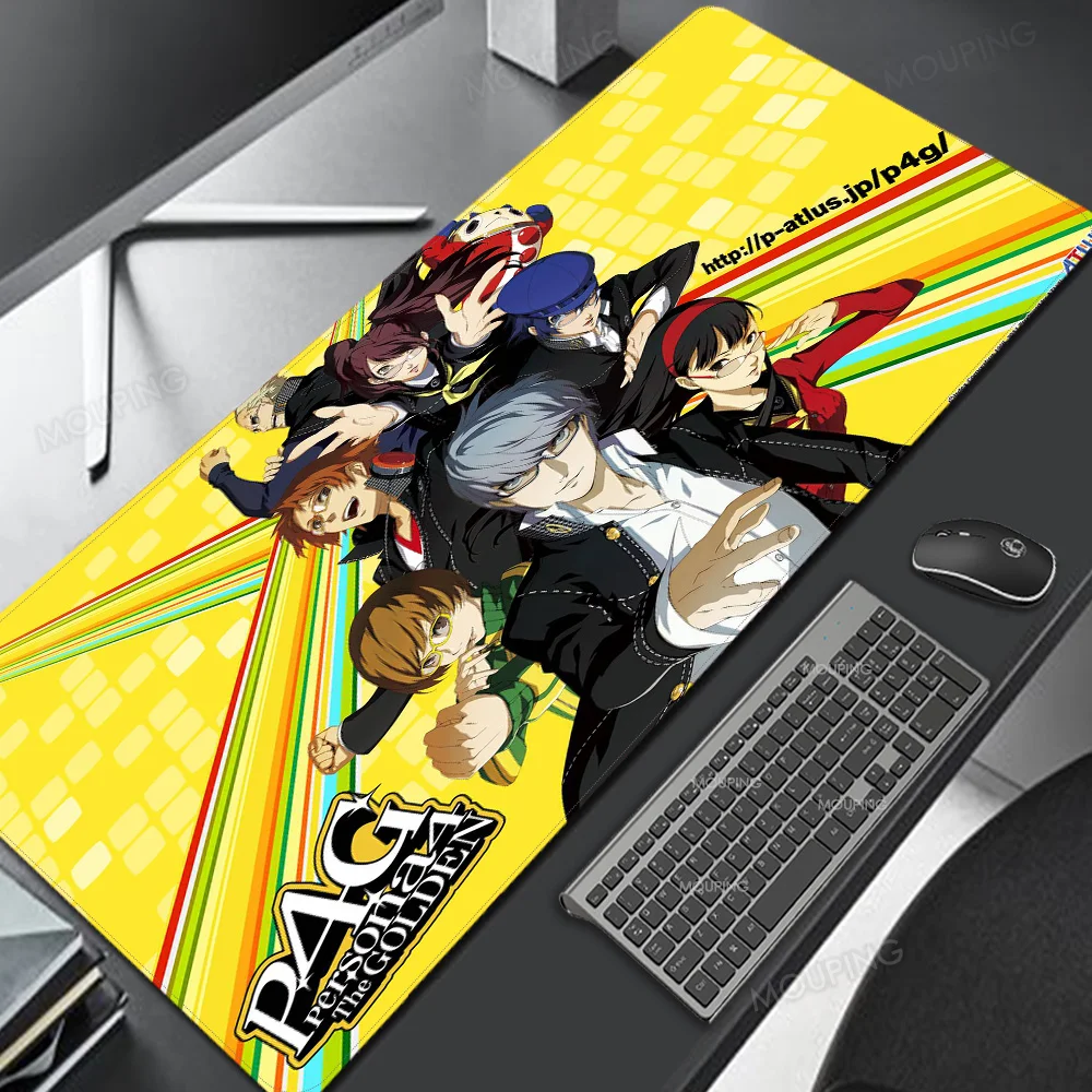 

Persona 4 Yellow Cool MousePad Keyboard Carpets Big Pc Gaming Miuse Office Table Deskmat Setup Pads Accessories Laptop Games