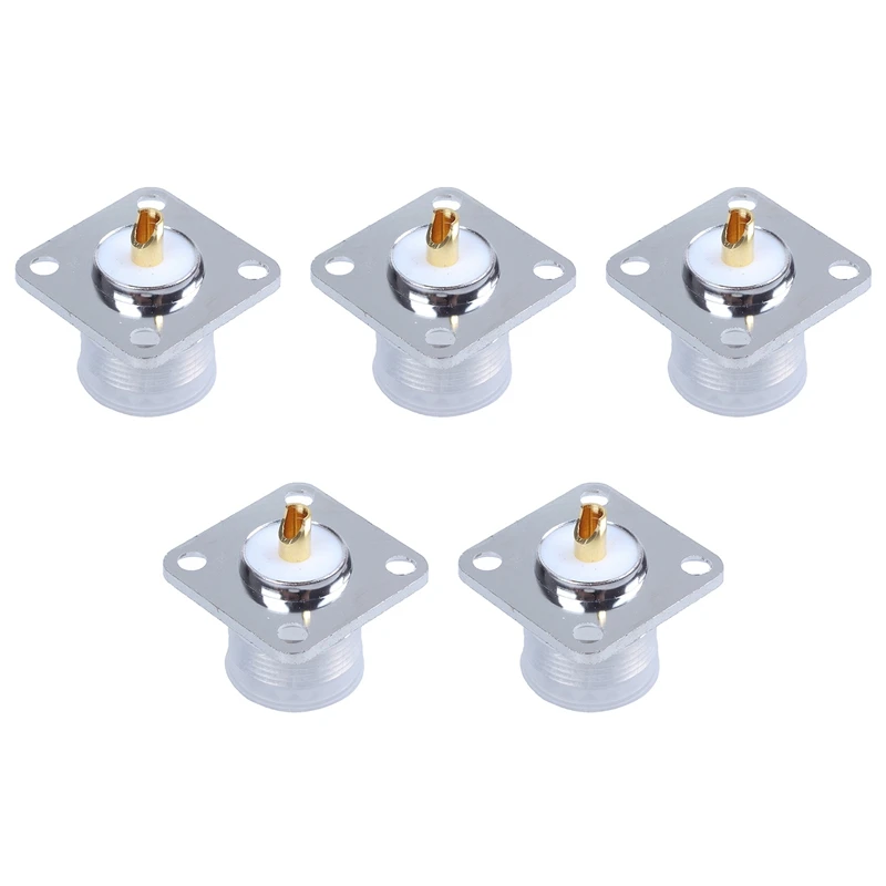 

5X UHF Female SO239 Panel Chassis Mount Flange Deck Mount Solder Cup RF Connector
