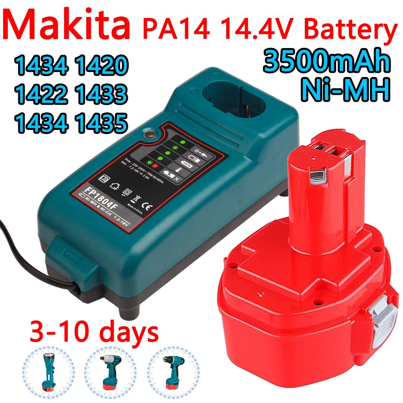 

Makita 14.4V Battery 3500mAh Ni-MH Battery Power Tools Bateria PA14 1422 1433 1420 192600-1 6281D 6280D 6337D Rechargeable