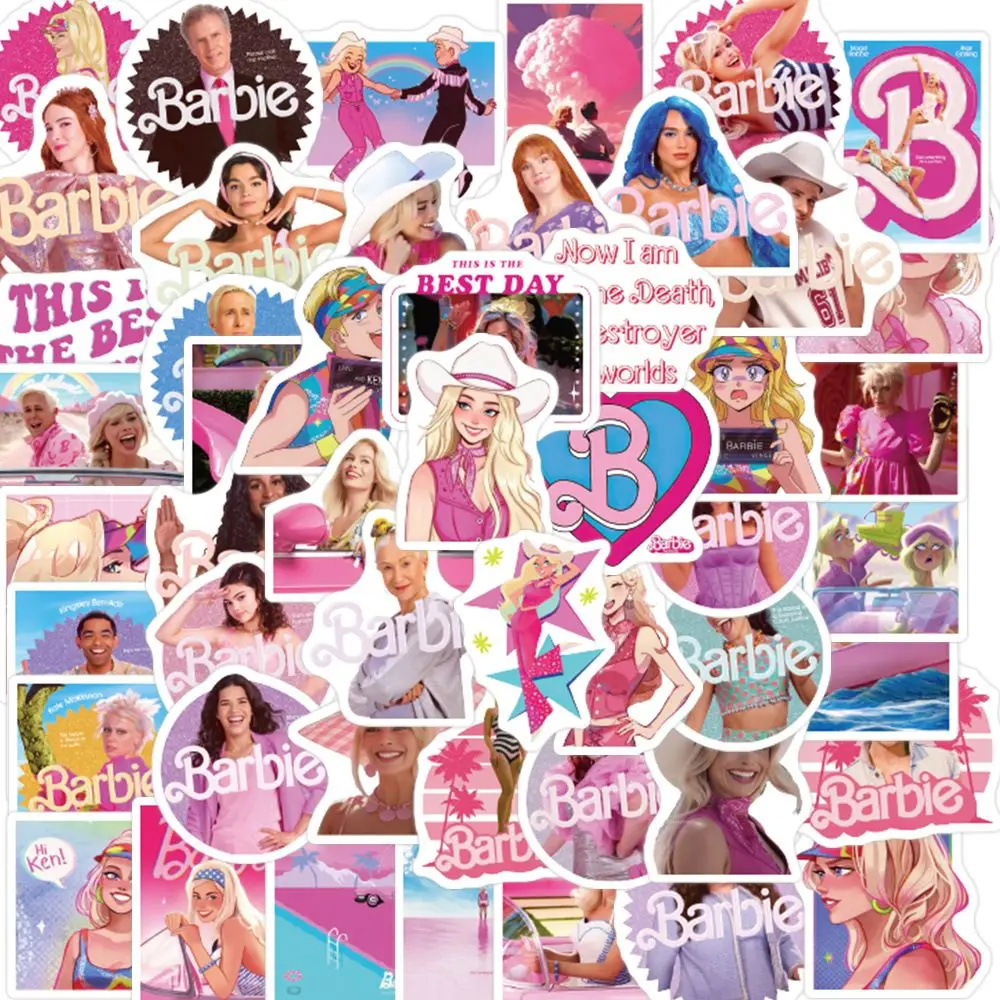 50/100Pcs Barbie Movie Stickers Childhood Animation Doll Dec