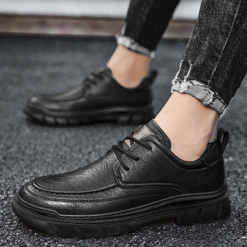

2023 Autumn New Men's Leather Shoes Low Top British Style Business Dress Casual Men's Work Men's Shoes Men Casual Shoes