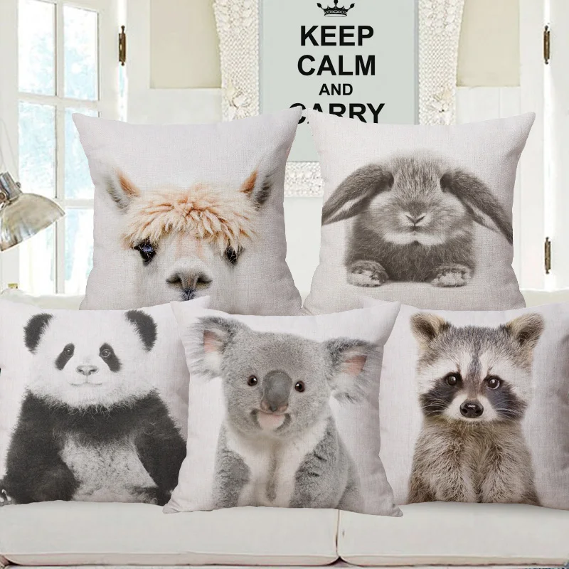 45x45 см ручная роспись постер с животными наволочка альпака коала тигр енот Шато
