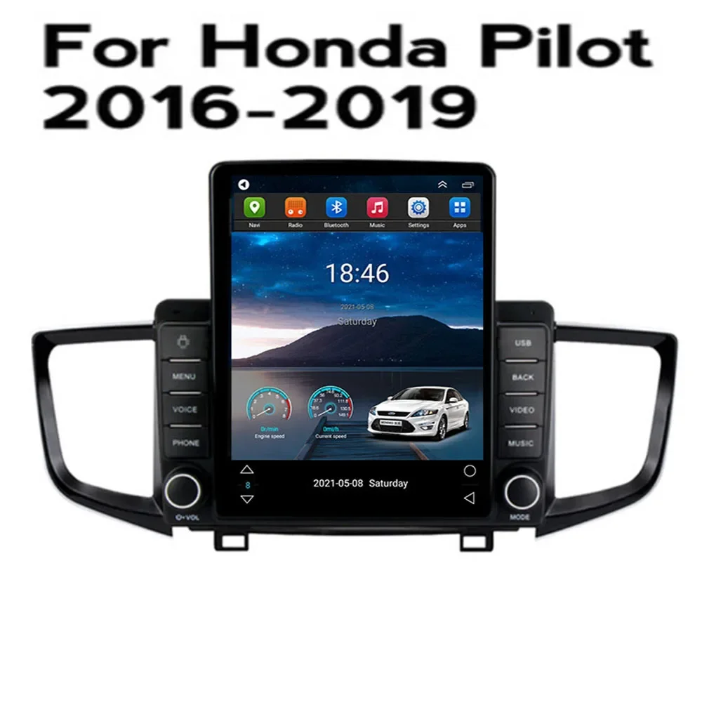 

Автомагнитола для Tesla Style 2 Din Android 12 для Honda Pilot 2016-2035 мультимедийный видеоплеер GPS стерео Carplay DSP RDS камера